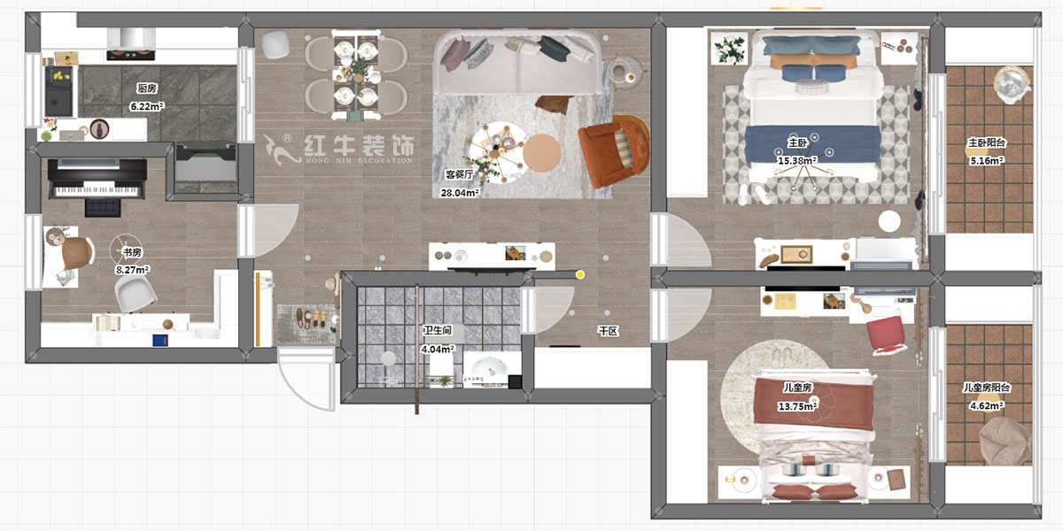 仇美蓉|止馬村5-508-103㎡-簡(jiǎn)美風(fēng)格|3室2廳1衛(wèi)|二手房裝修|定制家¥120483|全包13萬(wàn)|00_03彩平圖
