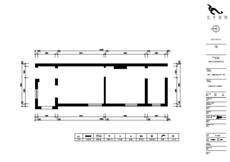 朱明琪｜文昌宮6-101-45㎡-現(xiàn)代簡約風(fēng)格｜1室1廳1衛(wèi)｜老房裝修｜定制家￥84206｜全包9萬｜00_01原始結(jié)構(gòu)圖