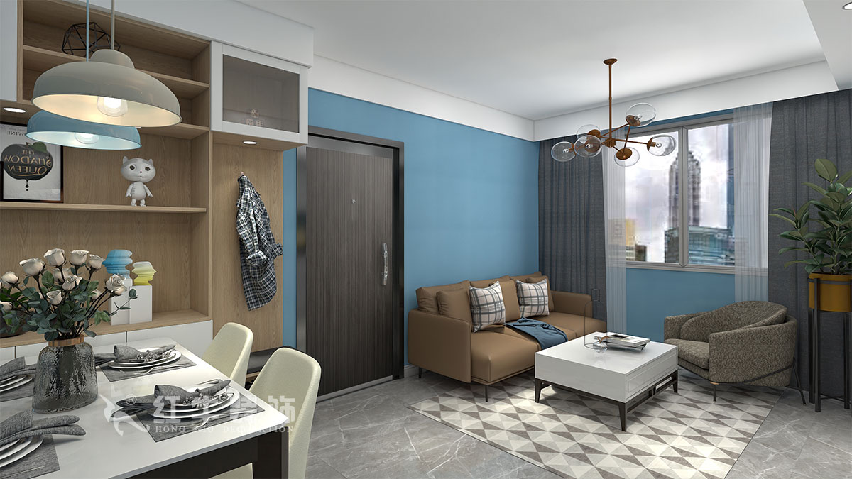 朱明琪｜御道嘉庭8-110-82㎡-現(xiàn)代簡(jiǎn)約風(fēng)格｜2室2廳1衛(wèi)｜新房裝修｜定制家￥123516｜全包12萬(wàn)｜01客餐廳