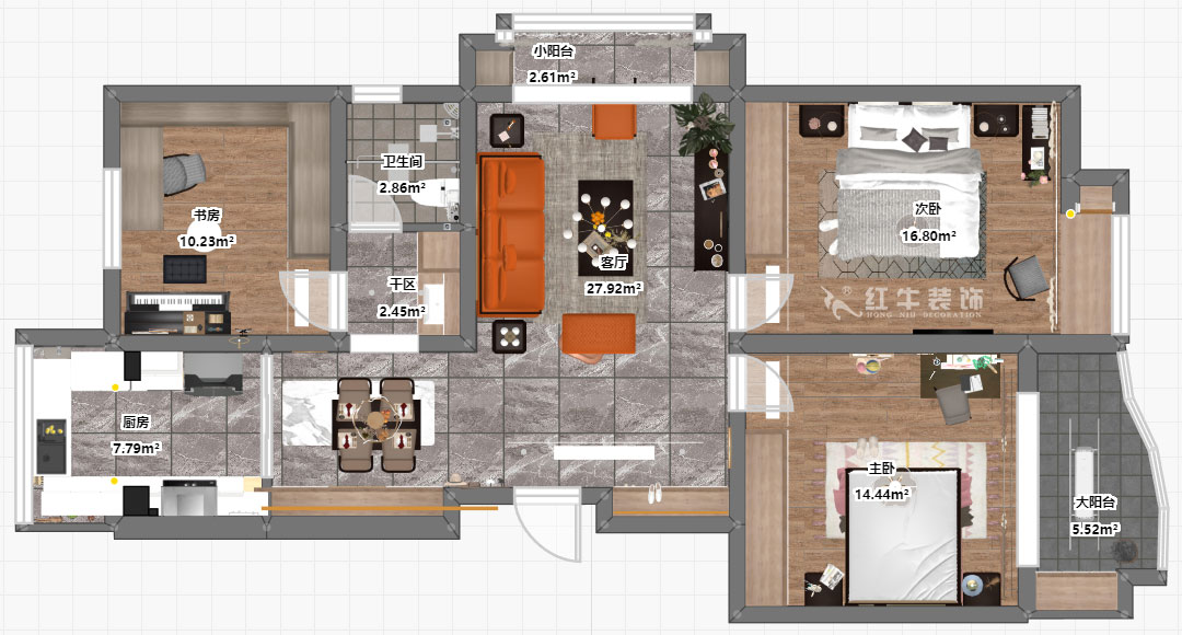劉萍萍｜石城家園5-1-301-109㎡-簡約風(fēng)格｜3室2廳1衛(wèi)｜老房裝修｜定制家￥147670｜全包14