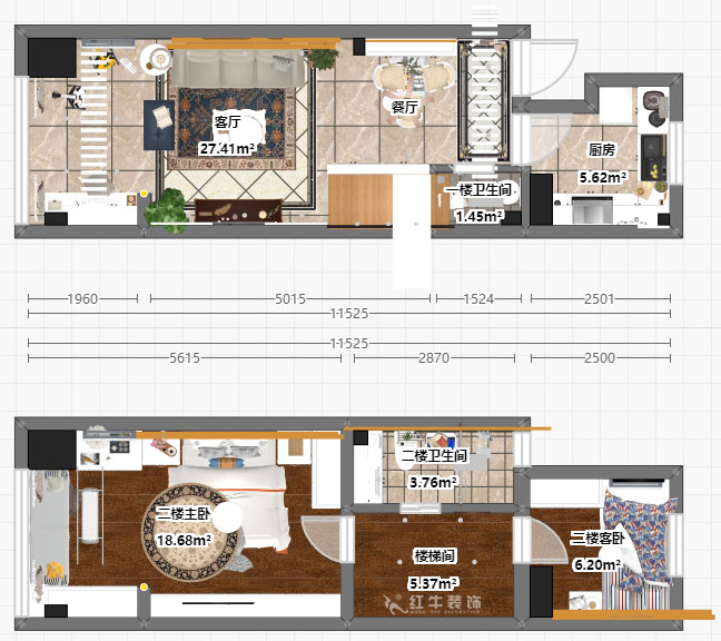 朱彥|萬(wàn)科金色里程8-706-70㎡-簡(jiǎn)歐風(fēng)格|復(fù)式35+35㎡|2室2廳1衛(wèi)|定制家¥120000|全包12萬(wàn)|00_05彩平圖