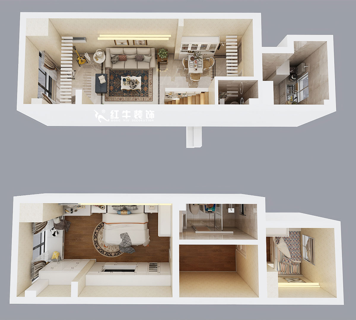 朱彥|萬(wàn)科金色里程8-706-70㎡-簡(jiǎn)歐風(fēng)格|復(fù)式35+35㎡|2室2廳1衛(wèi)|定制家¥120000|全包12萬(wàn)|00_06鳥(niǎo)瞰圖