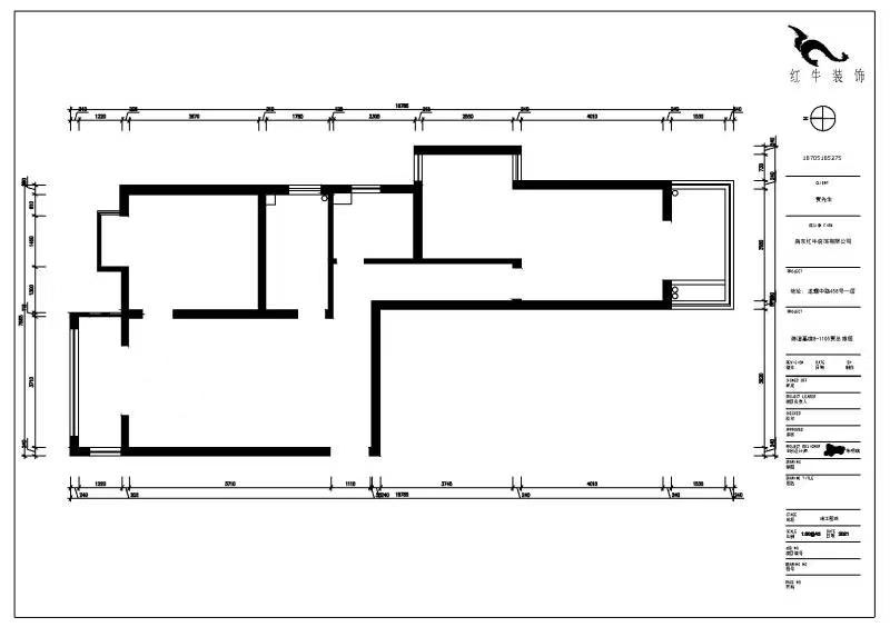 朱明琪｜御道嘉庭8-1105-109㎡-現(xiàn)代簡約風格｜3室2廳1衛(wèi)｜新房裝修｜定制家￥155777｜全包15萬｜00_01原始結(jié)構(gòu)圖