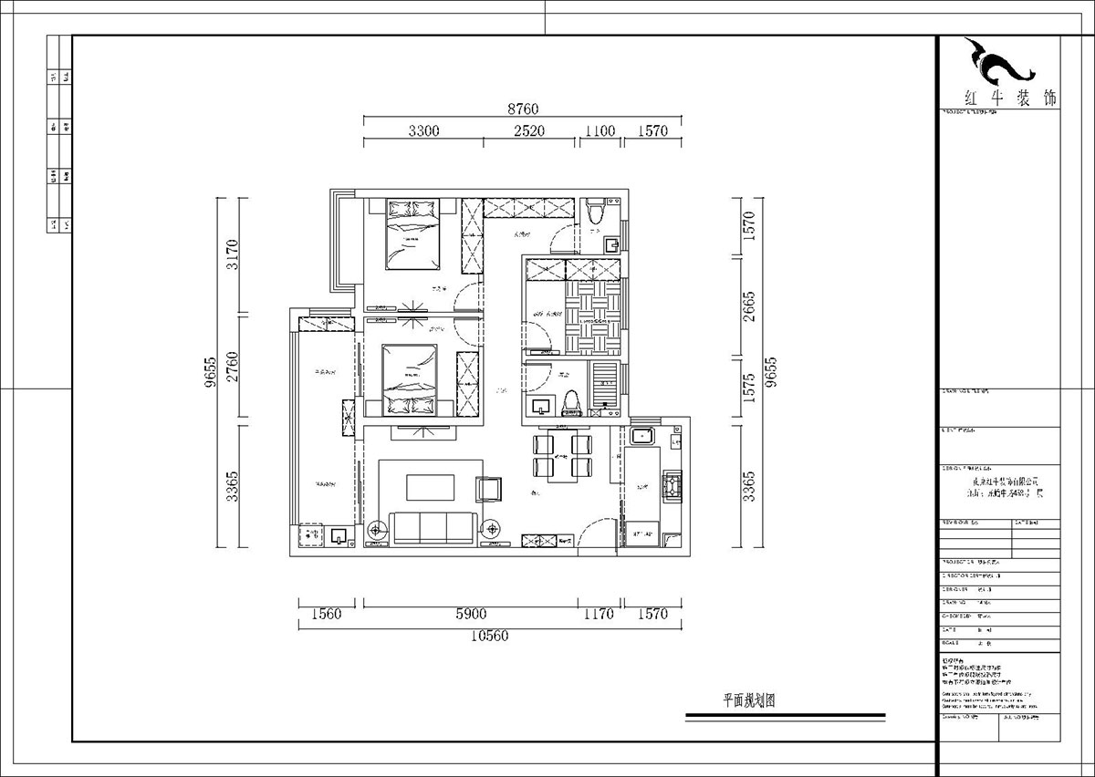 熊浩宇｜藍光·睿創(chuàng)新筑5-1004-110㎡-簡美風(fēng)格｜3室2廳2衛(wèi)｜新房裝修｜定制家￥231400｜全包20萬｜00_02平面規(guī)劃圖
