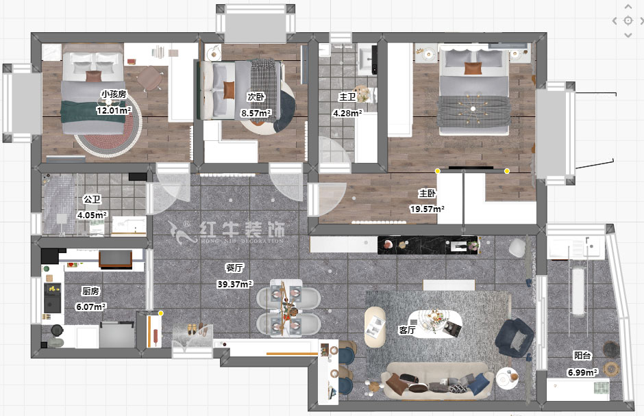 仇美蓉|錦虹美苑9-1-201-120㎡-現(xiàn)代輕奢風(fēng)格|3室2廳2衛(wèi)|舊房裝修|定制家¥184061|全包18