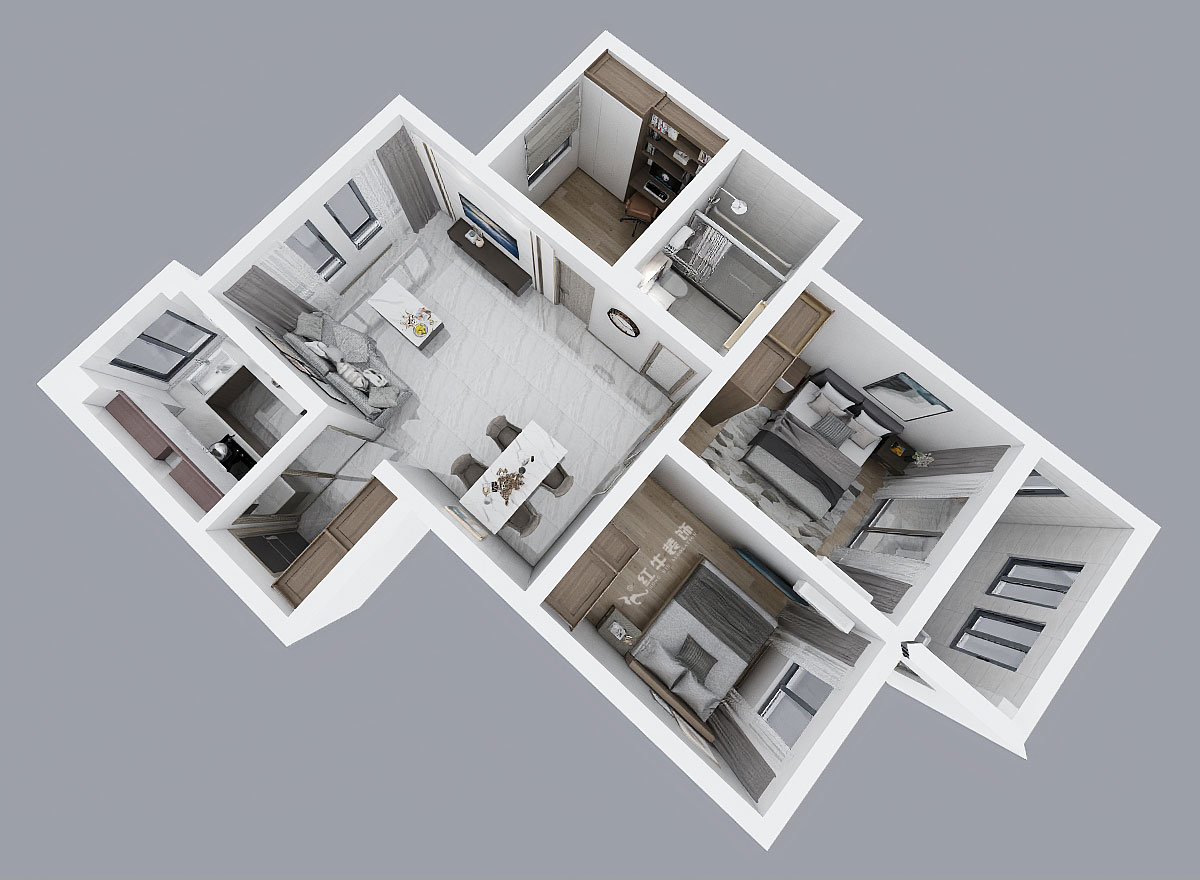 陸利民|樂居雅14-2-804-90㎡-原木簡約風(fēng)格|3室2廳1衛(wèi)|新房裝修|定制家¥111670|全包11