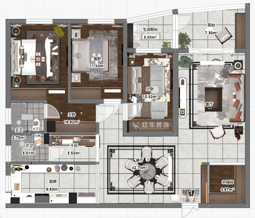 劉小勇|新大都廣場(chǎng)乙棟21D-150㎡-現(xiàn)代中式風(fēng)格|3室2廳2衛(wèi)|老房裝修|定制家¥219000|全包22