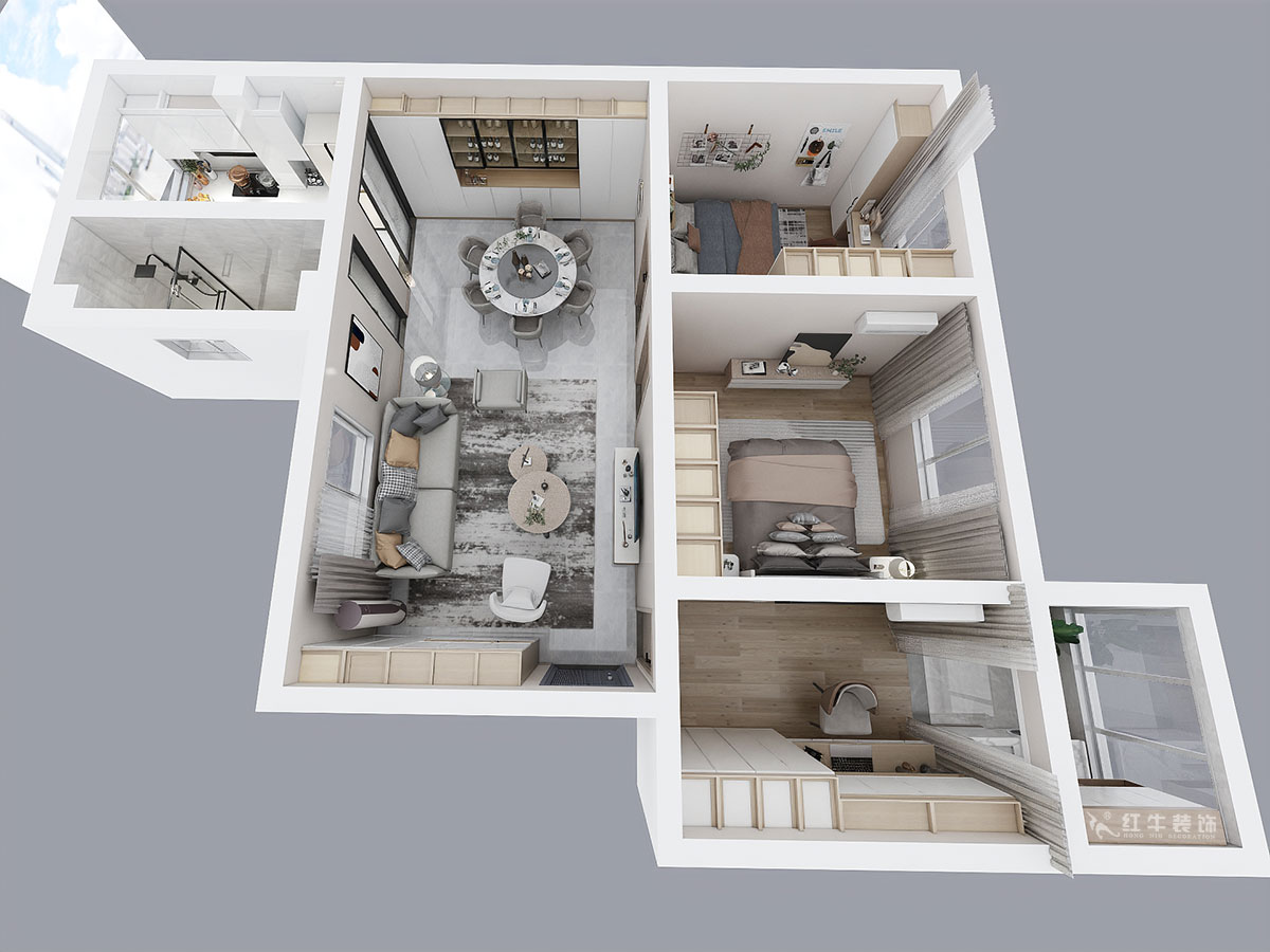 顧娟｜中和橋30號(hào)78-2-303-93㎡-北歐風(fēng)格｜3室2廳1衛(wèi)｜舊房裝修｜定制家￥118000｜全包12
