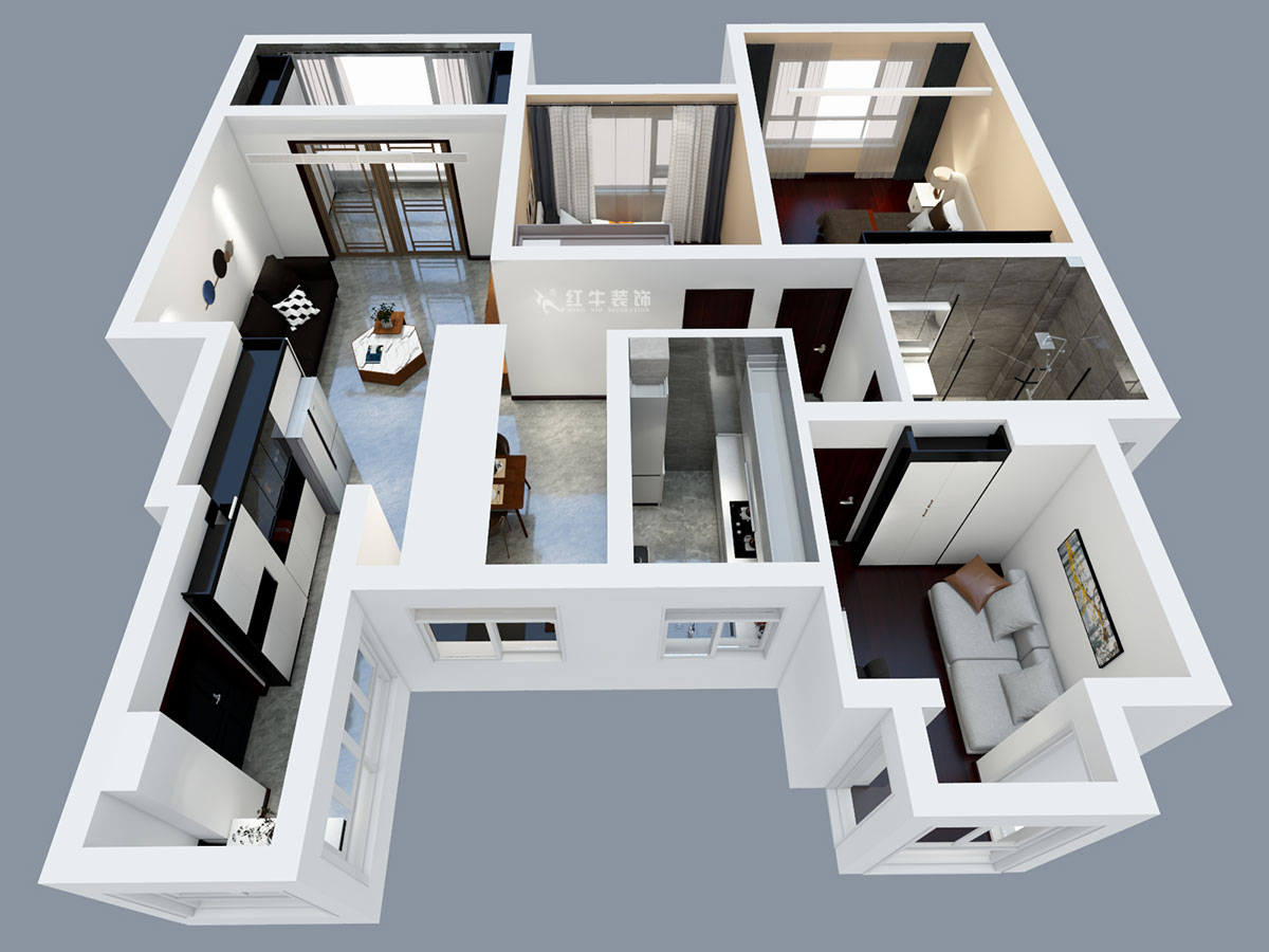 張智猿|弘陽(yáng)上院19-504-110㎡-現(xiàn)代風(fēng)格|3室2廳1衛(wèi)|新房裝修|定制家¥100902|全包14萬(wàn)|00_04鳥(niǎo)瞰圖