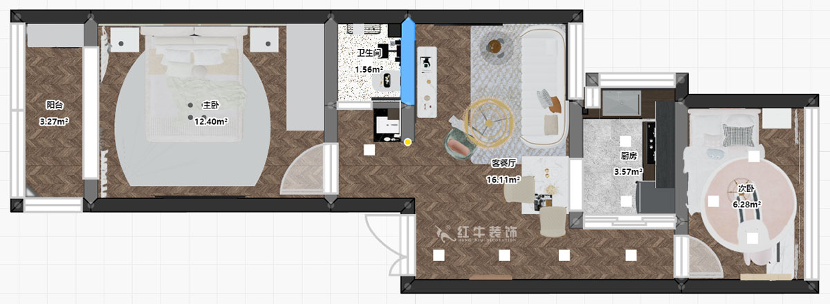 朱明琪|富貴里3-乙單元-601-55㎡-現(xiàn)代簡約風格|2室2廳1衛(wèi)|老房裝修|定制家|全包14