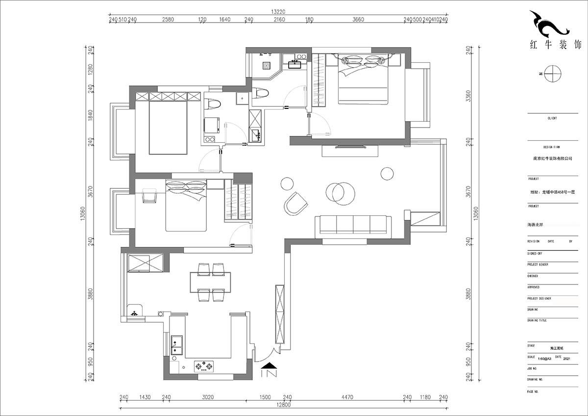 朱明琪|海德北岸17-1-1401-120㎡-簡(jiǎn)約風(fēng)格|3室2廳2衛(wèi)|新房裝修|定制家¥185496|全包17萬|00_02平面布置圖