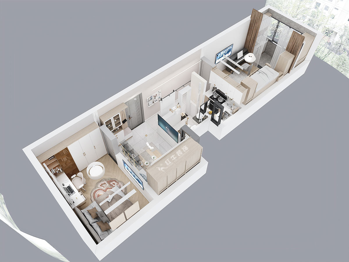 朱明琪|沙塘園11號609-60㎡-現(xiàn)代簡約風(fēng)格|2室1廳1衛(wèi)|老房翻新|定制家|全包11萬|00_05鳥瞰圖