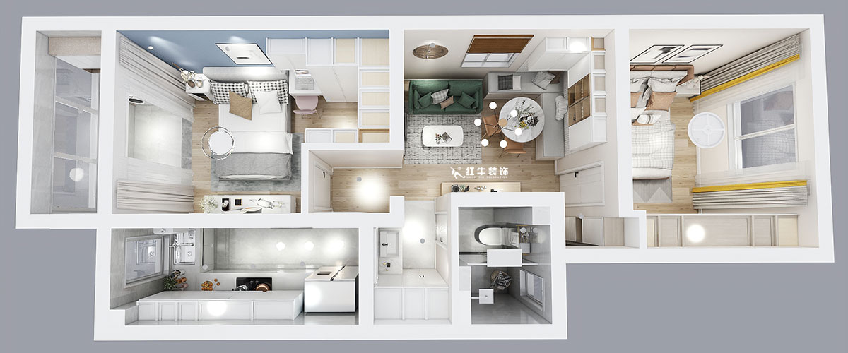 顧娟｜大光路36號3-301-60㎡-現(xiàn)代風(fēng)格｜2室2廳1衛(wèi)｜舊房裝修｜定制家｜全包11