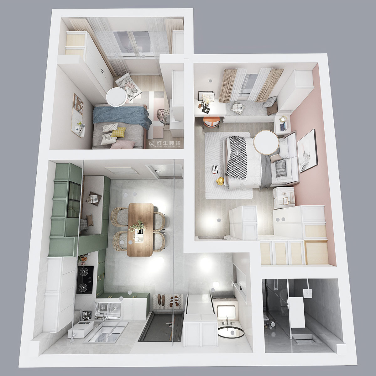 顧娟|琵琶小區(qū)長生祠2-602-60㎡-現代簡約風格|2室2廳1衛(wèi)|舊房裝修|定制家|全包10