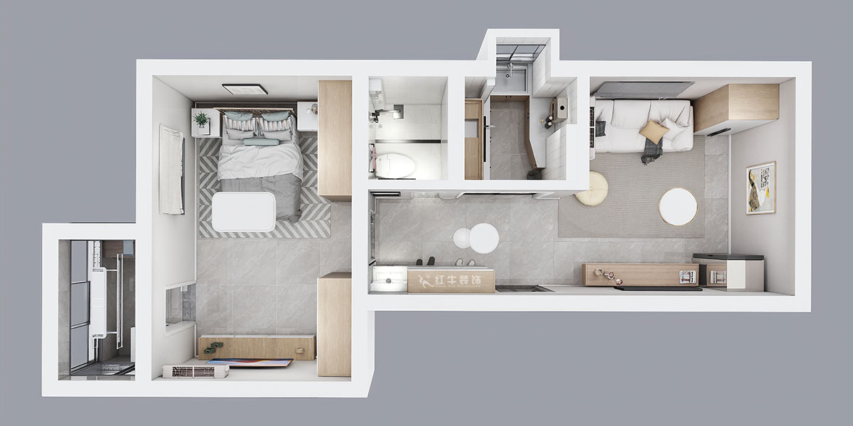 孟憲濤|大光路菜市口1號(hào)2-2-205-50㎡-簡(jiǎn)約風(fēng)格|1室1廳1衛(wèi)|老房裝修|定制家|全包9萬|00_04鳥瞰圖