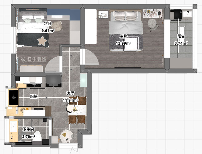 賈庭｜百花小區(qū)145號-1-201-52㎡-現(xiàn)代風(fēng)格｜2室1廳1廚1衛(wèi)｜老房裝修｜定制家｜全包7