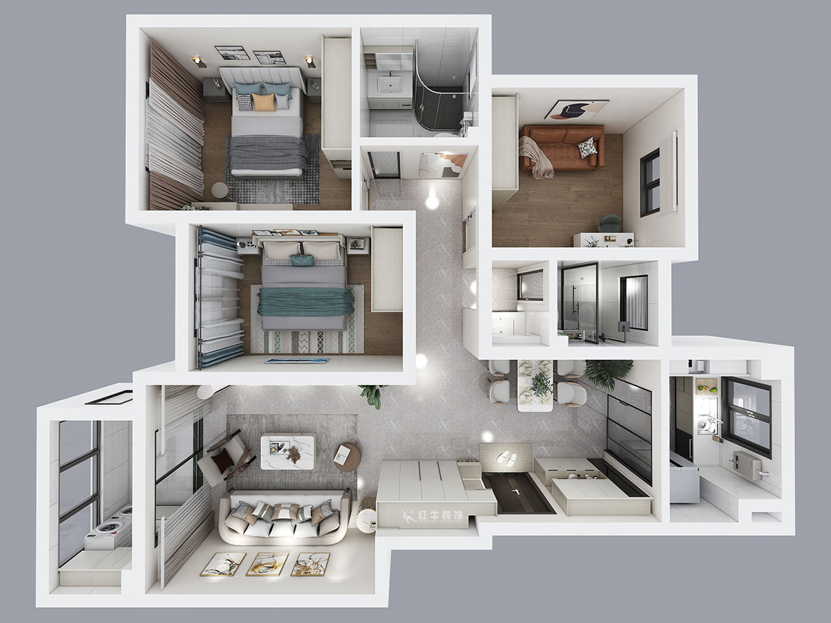 魏明花|林景熙園4-302-117㎡-現(xiàn)代簡約風(fēng)格|3室2廳2衛(wèi)|毛坯房裝修|定制家|全包16