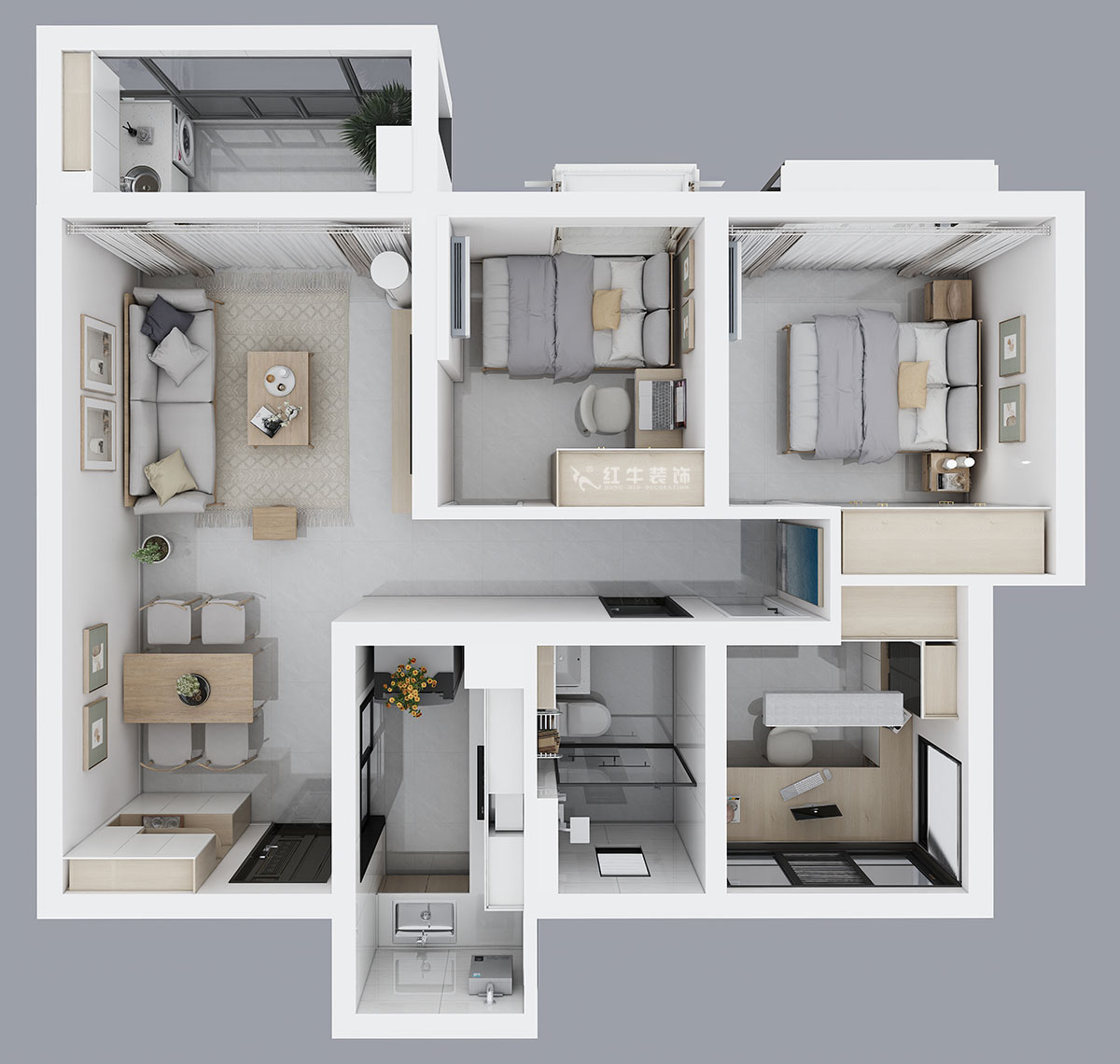 仇美蓉｜保利西江月5-2-3006-86㎡-簡(jiǎn)約風(fēng)格｜2室2廳1衛(wèi)｜新房裝修｜半包｜半包6