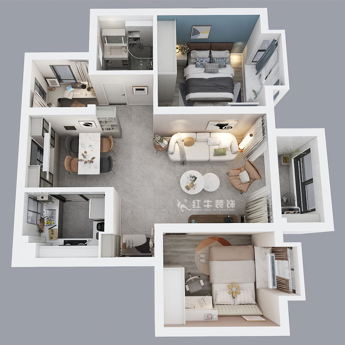 孟憲濤|云祿花園12-801-80㎡-現(xiàn)代簡(jiǎn)約風(fēng)格|3室1廳1衛(wèi)|新房裝修|定制家|全包12萬(wàn)|00_04鳥(niǎo)瞰圖