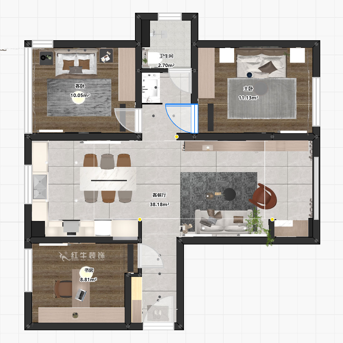劉曉芳｜保利國(guó)際社區(qū)-8-1904-95㎡-現(xiàn)代風(fēng)格｜3室2廳1衛(wèi)｜老房裝修｜定制家｜全包12