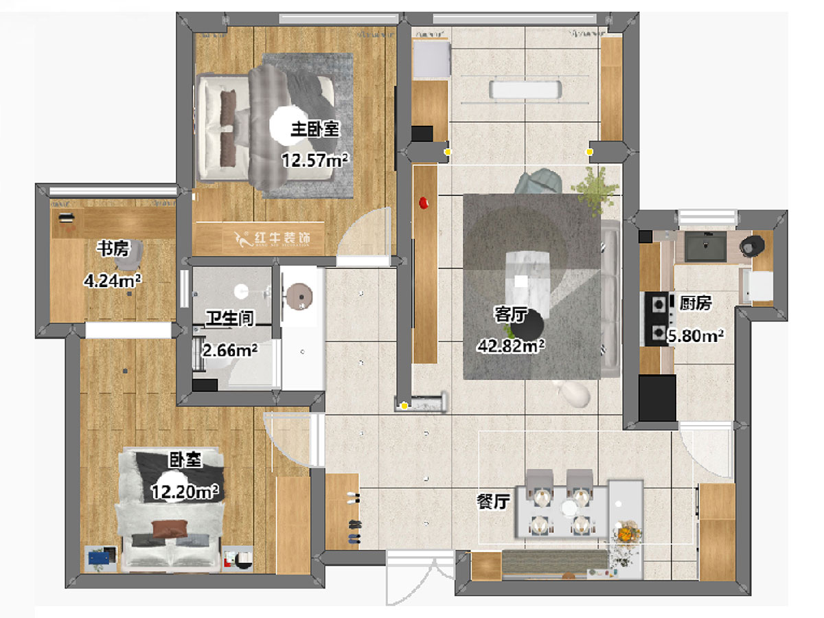 陸利民|威尼斯水城3街區(qū)2-1902-110㎡-現(xiàn)代簡(jiǎn)約風(fēng)格|2室2廳1衛(wèi)|新房裝修|定制家|全包14