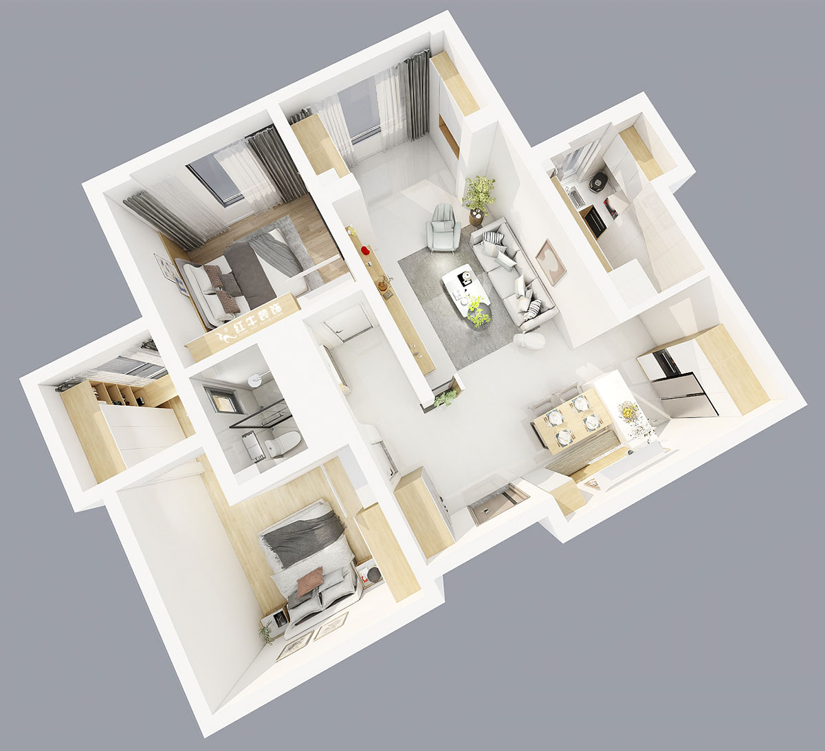 陸利民|威尼斯水城3街區(qū)2-1902-110㎡-現(xiàn)代簡(jiǎn)約風(fēng)格|2室2廳1衛(wèi)|新房裝修|定制家|全包14