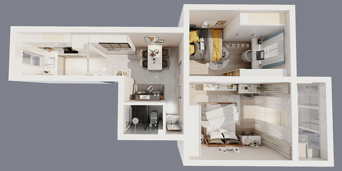 顧娟｜清涼山莊50號6-501-60㎡-現(xiàn)代風格｜2室2廳1衛(wèi)｜舊房裝修｜定制家｜全包11