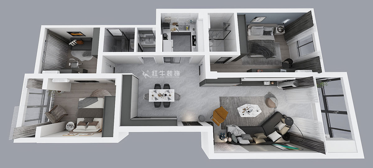 吳波|翠屏國際15-1-502-128㎡-現(xiàn)代風(fēng)格|3室2廳2衛(wèi)|老房裝修|定制家|全包14