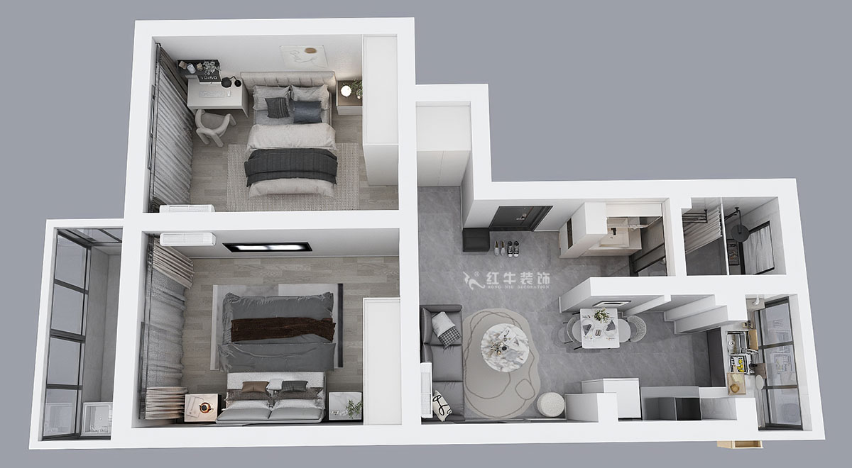 蔣琛｜驢子巷后街20號(hào)1-501-60㎡-現(xiàn)代簡約風(fēng)格｜2室1廳1衛(wèi)｜老房裝修｜定制家｜全包9