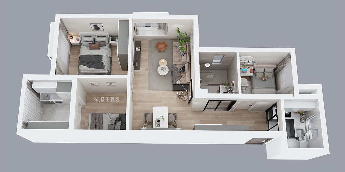 劉曉芳|樂(lè)業(yè)西苑1-2306-86㎡-現(xiàn)代輕奢風(fēng)格|3室2廳1衛(wèi)|毛坯房裝修|定制家|全包9