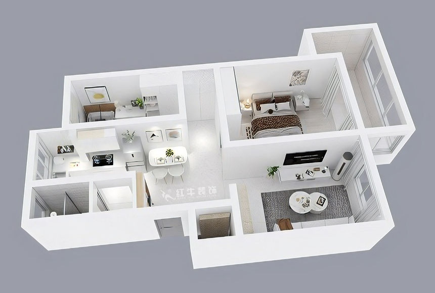 朱彥|上海路79號(hào)2-201-80㎡-簡(jiǎn)約風(fēng)格|3室1廳1衛(wèi)|老房裝修|定制家|全包11萬(wàn)|00_04鳥瞰圖