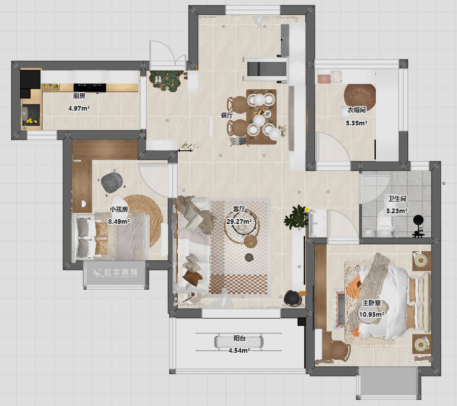 仇美蓉|弘陽(yáng)燕江府4-2-1503-93㎡-簡(jiǎn)約風(fēng)格|3室1廳1衛(wèi)|老房裝修|定制家|全包12萬(wàn)|00_03平面彩圖