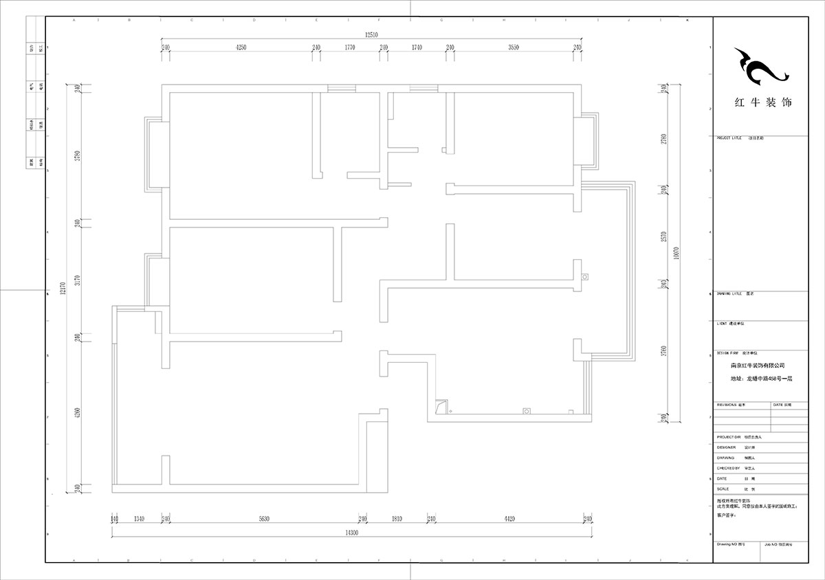 陸利民｜楓丹白露7-3-702-160㎡-現(xiàn)代簡約風(fēng)格｜4室2廳2衛(wèi)｜舊房裝修｜定制家｜全包23萬｜00_01原始結(jié)構(gòu)圖