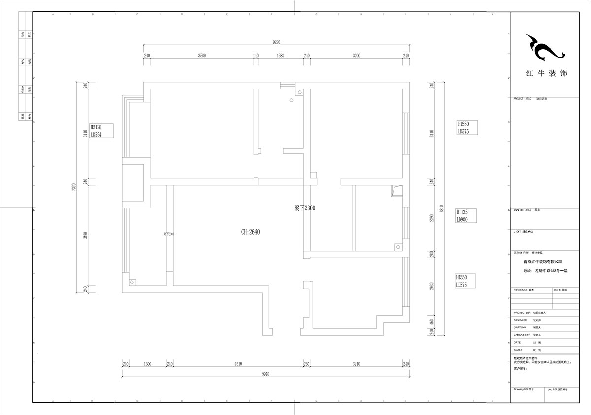 陸利民｜文墨花苑10-909-87㎡-現(xiàn)代風格｜3室2廳1衛(wèi)｜舊房裝修｜定制家｜全包12萬｜00_01原始結(jié)構(gòu)圖