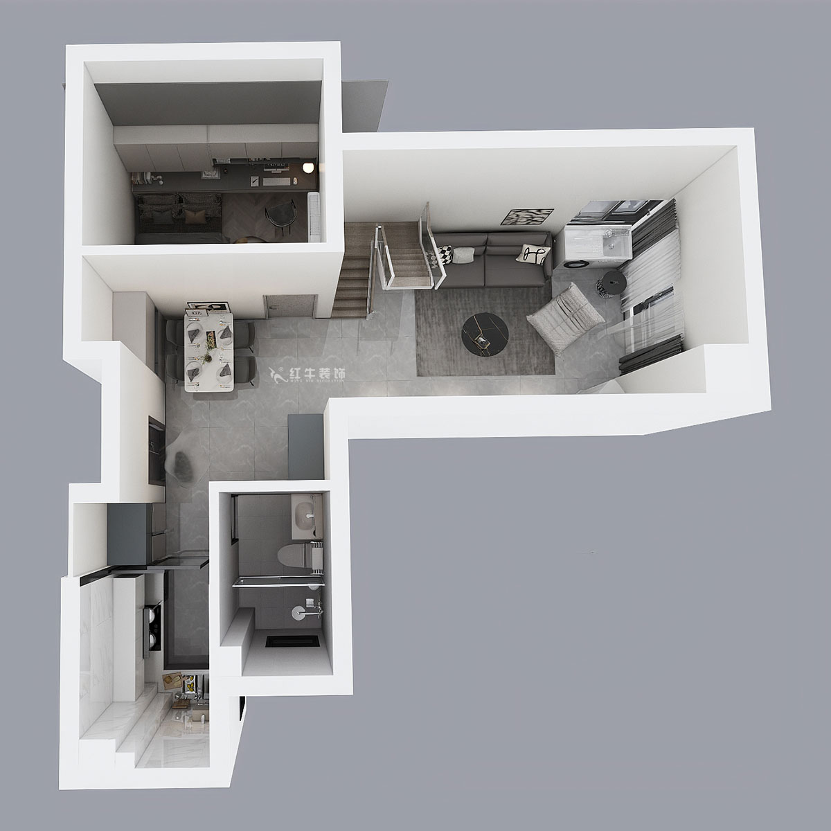 蔣?。腙枙r(shí)光里7-2-506-75㎡-現(xiàn)代簡約風(fēng)格｜2室2廳1衛(wèi)｜新房裝修｜定制家｜全包11萬｜00_06鳥瞰圖