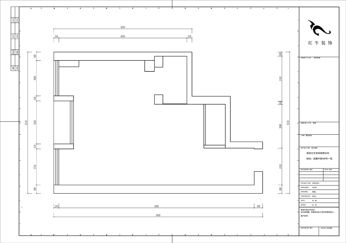 陸利民｜長發(fā)中心C棟302-100㎡-現(xiàn)代風格｜2室1廳2衛(wèi)｜舊房裝修｜定制家｜全包12萬｜00_01原始結構圖