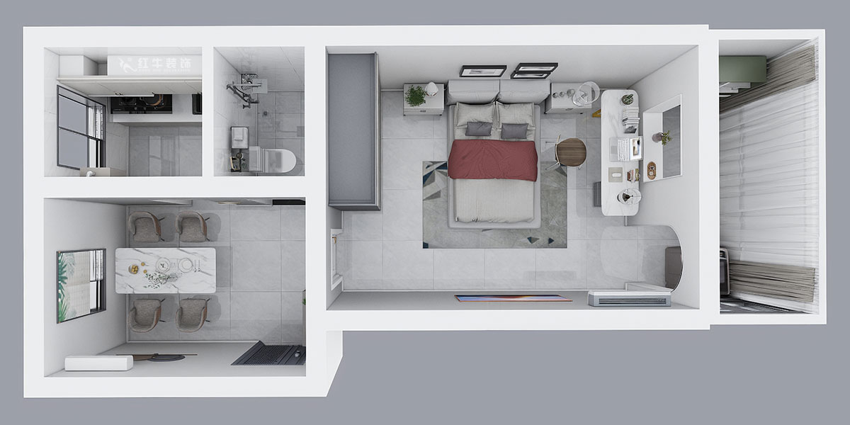 20230216吳波｜汽輪四村15-7-40㎡-現(xiàn)代風(fēng)格｜1室1廳1衛(wèi)｜舊房裝修｜定制家｜全包8萬｜00_05鳥瞰圖