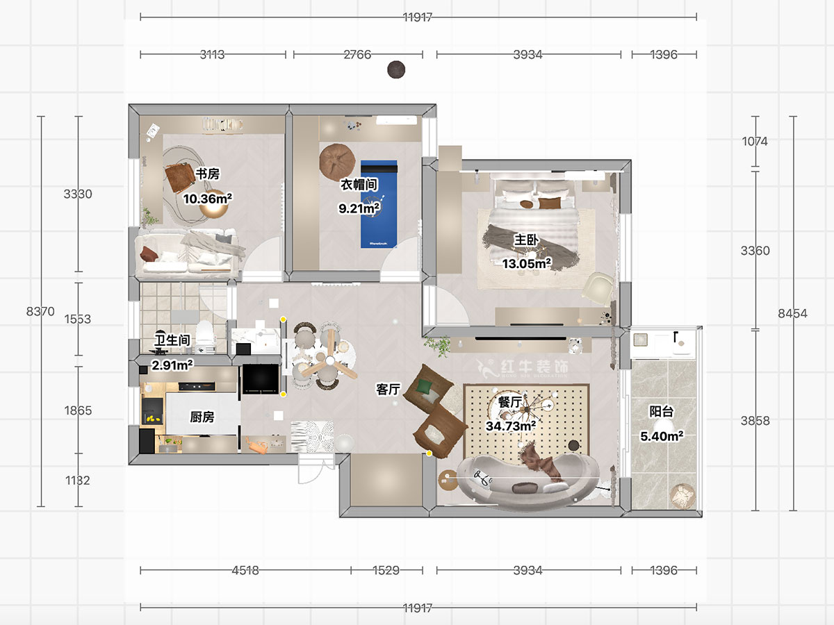 顧娟|天福園小區(qū)31-401-90㎡-現(xiàn)代簡約風格|3室2廳1衛(wèi)|舊房裝修|定制家|全包13