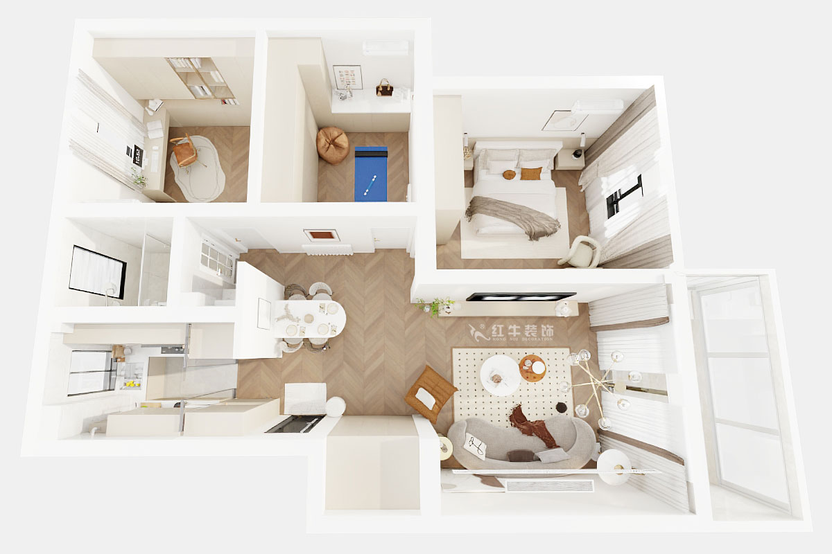 顧娟|天福園小區(qū)31-401-90㎡-現(xiàn)代簡約風格|3室2廳1衛(wèi)|舊房裝修|定制家|全包13