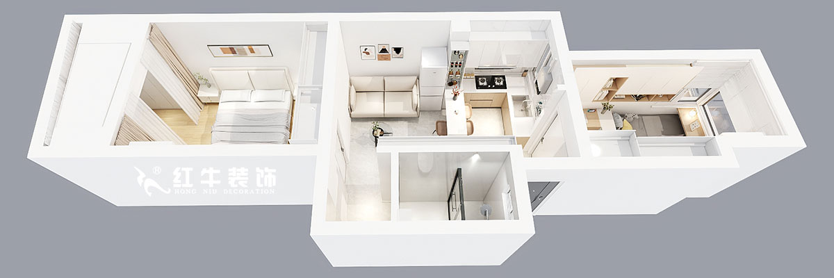 張智猿|景明佳園拾景苑1-1-402-50㎡-現(xiàn)代風(fēng)格|2室1廳1衛(wèi)|老房裝修|定制家|全包12萬|00_05鳥瞰圖