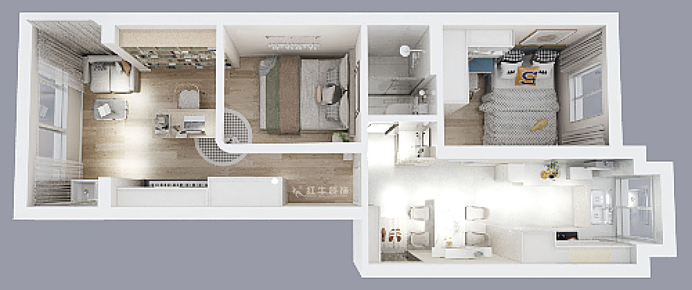 顧娟｜寧海路201號1-507-60㎡-現(xiàn)代簡約風(fēng)格｜2室2廳1衛(wèi)｜舊房裝修｜定制家｜全包11