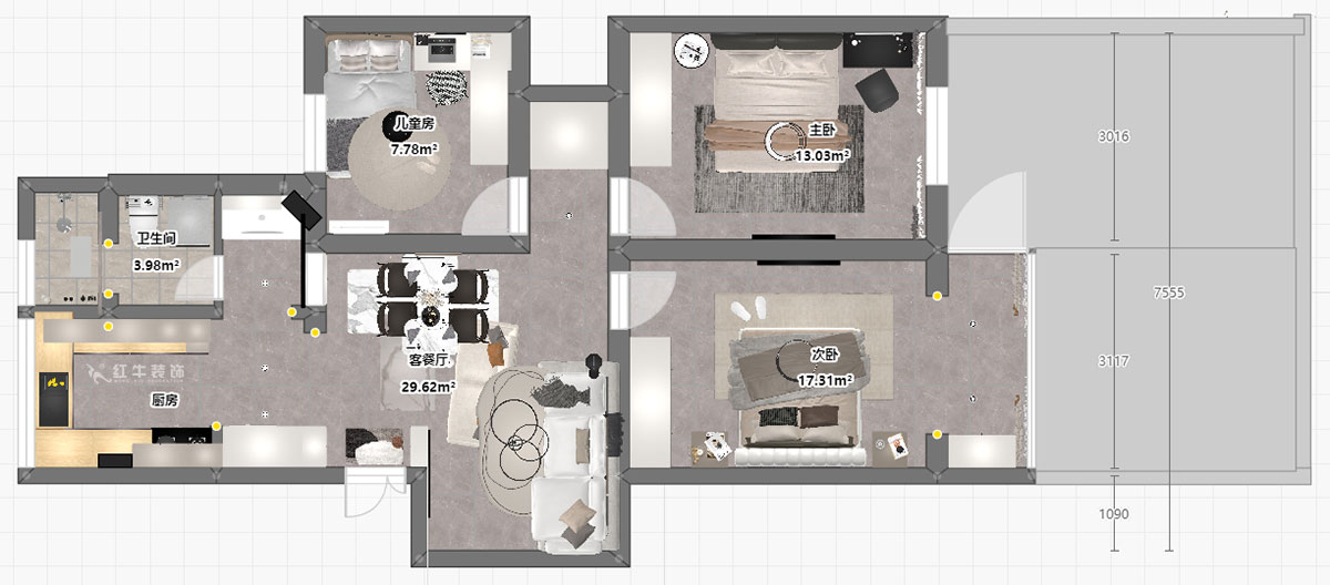 劉萍萍｜龍江寶地園24-104-94㎡-現(xiàn)代簡(jiǎn)約風(fēng)格｜3室2廳1衛(wèi)｜老房裝修｜定制家｜全包12