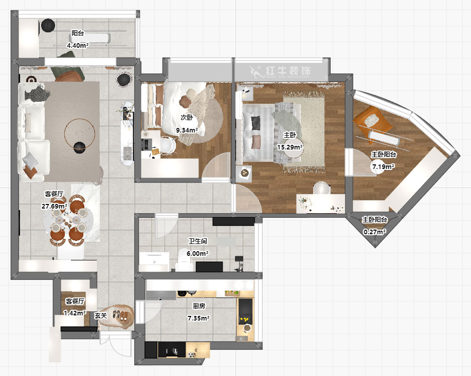 劉萍萍｜星雨華府26-1803-94㎡-簡(jiǎn)約風(fēng)格｜3室2廳1衛(wèi)｜老房裝修｜定制家｜全包12