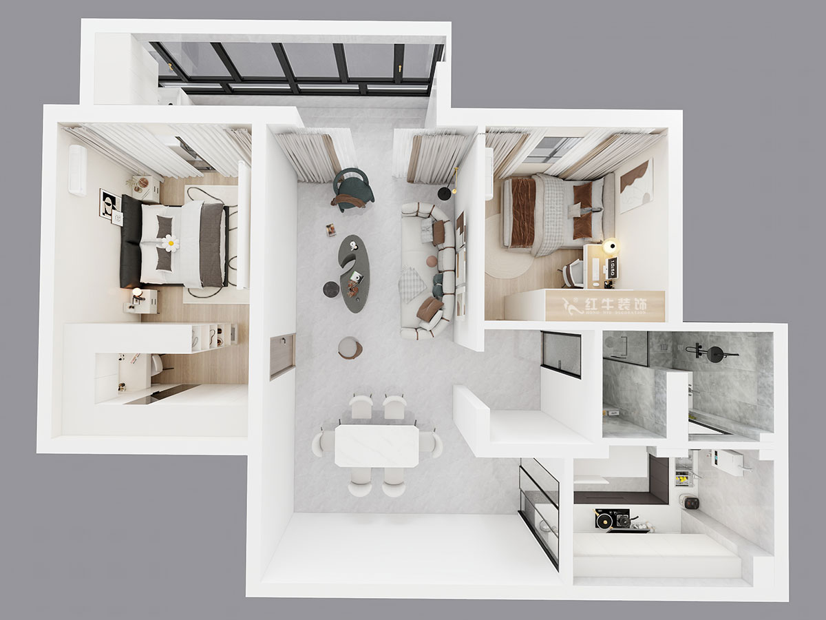 劉萍萍｜麒麟山莊16-1002-105㎡-現(xiàn)代簡約風(fēng)格｜2室2廳1衛(wèi)｜老房裝修｜定制家｜全包15