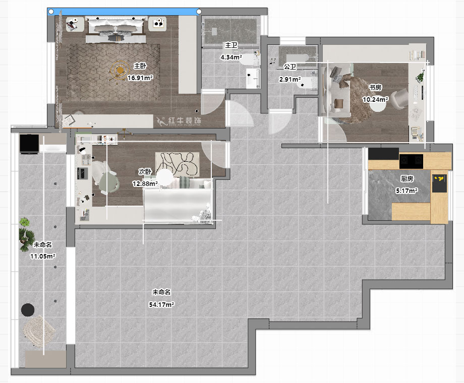 賈庭｜陽光聚寶山莊臻園28-2-304-128㎡-現(xiàn)代風格｜3室2廳1廚2衛(wèi)｜老房裝修｜定制家｜全包15