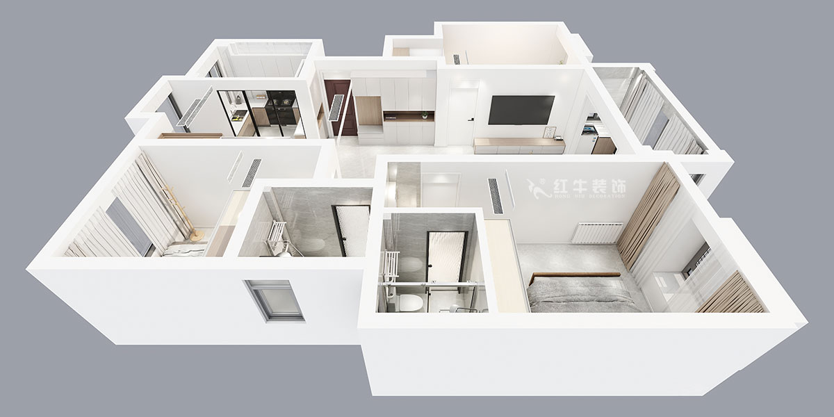 張智猿｜啟迪城博園1-302-114㎡-現(xiàn)代風(fēng)格｜3室2廳1衛(wèi)｜新房裝修｜定制家｜全包17萬(wàn)｜00_05鳥(niǎo)瞰圖