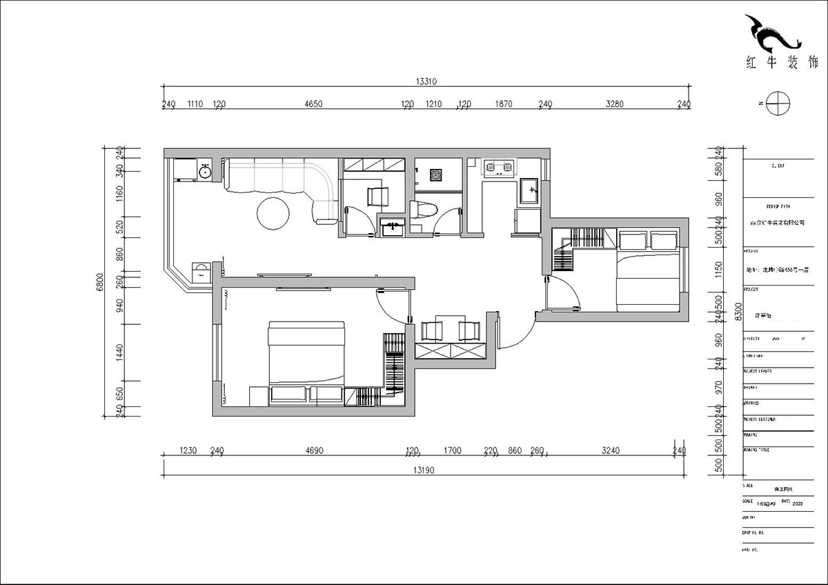 朱明琪|評事街137號3-402-71㎡-原木風格|3室2廳1衛(wèi)|老房改造|定制家|全包11萬|00_02平面布置圖