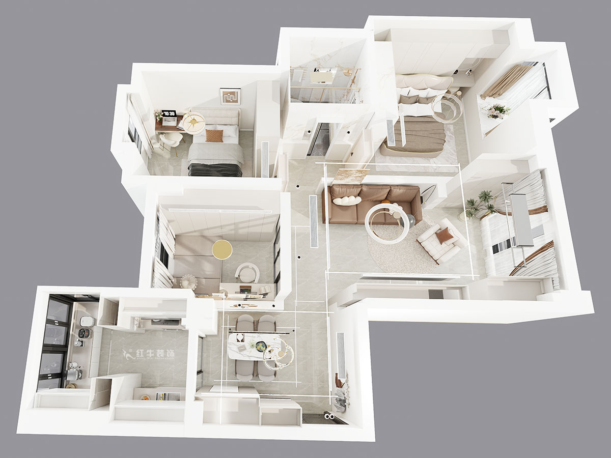 吳波|金陵灣6-3-1901-120㎡-現(xiàn)代簡(jiǎn)約風(fēng)格|3室2廳1衛(wèi)|新房裝修|定制家|全包15萬(wàn)|00_05鳥(niǎo)瞰圖