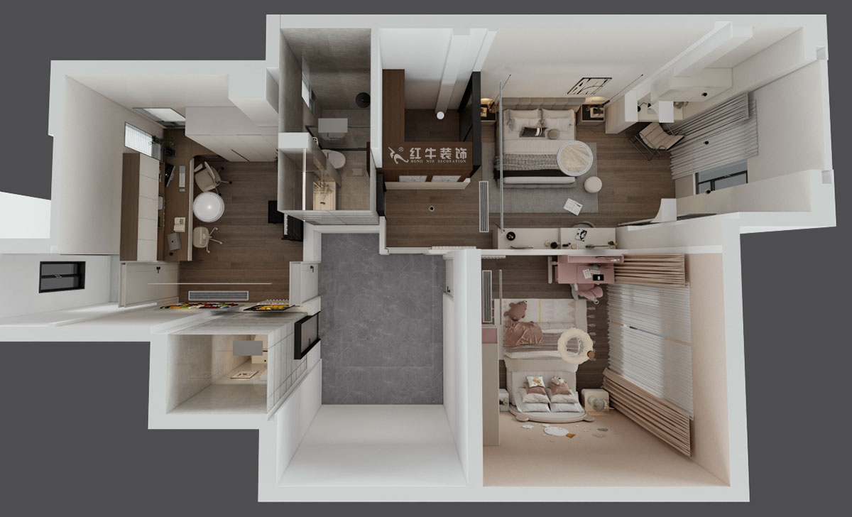 蔣琛｜泰山魯能七號院6-205-280㎡-現(xiàn)代簡約風(fēng)格｜復(fù)式｜4室2廳3衛(wèi)｜毛坯裝修｜定制家｜全包40萬｜00_08二層鳥瞰圖