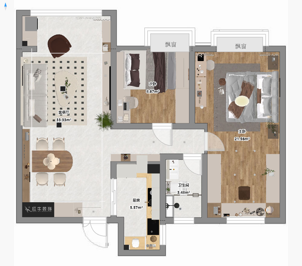 劉曉芳|棠祥南苑3-1102-100㎡-奶油風(fēng)格|3室2廳1衛(wèi)|新房裝修|定制家|全包13